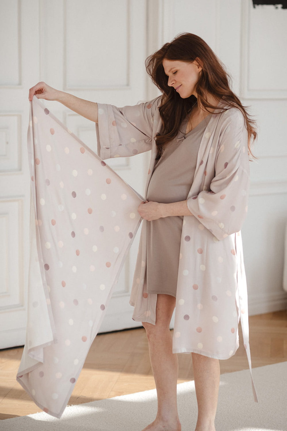 Polka Dots Milk&Love Umstandsbademantel aus Bambus