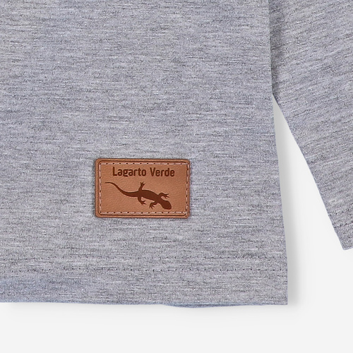 KAR-1018 Jungen-Langarmbluse Lagarto Verde grau – Baumwolle mit Elasthan, polnische Produktion