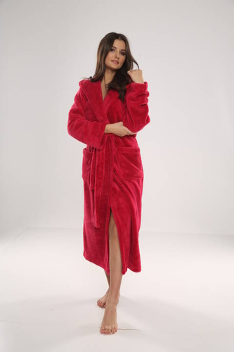 807 Luna II Ladies' Long Dressing Gown Forex - Himbeere