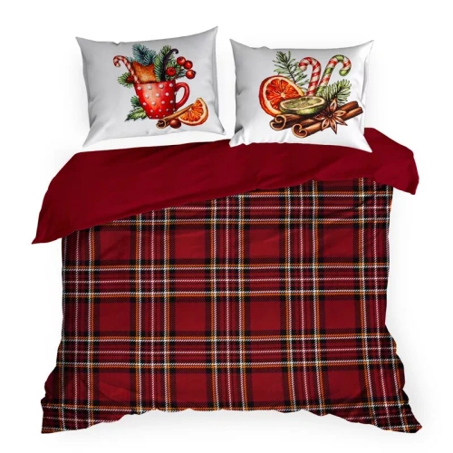 Weihnachtsbettwäsche Elsa Eurofirany beige 100% Baumwolle mit Reißverschluss