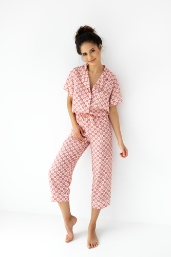 Sensis Sofija Damen-Pyjama mit Reißverschluss – Rosa