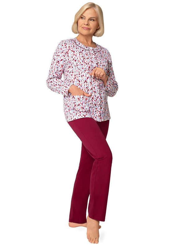 Maria III 202 Martel Damen-Pyjama 42 bordeaux – 100% Baumwolle