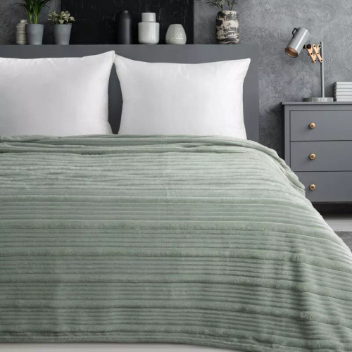 Kuscheldecke Nina 220x200 Flanell 3D weich Eurofirany 300 GSM Salbeigrün