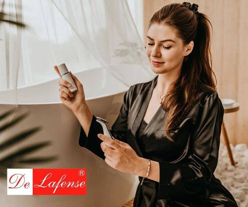 797 Klassischer Forex Damenbademantel - schwarz