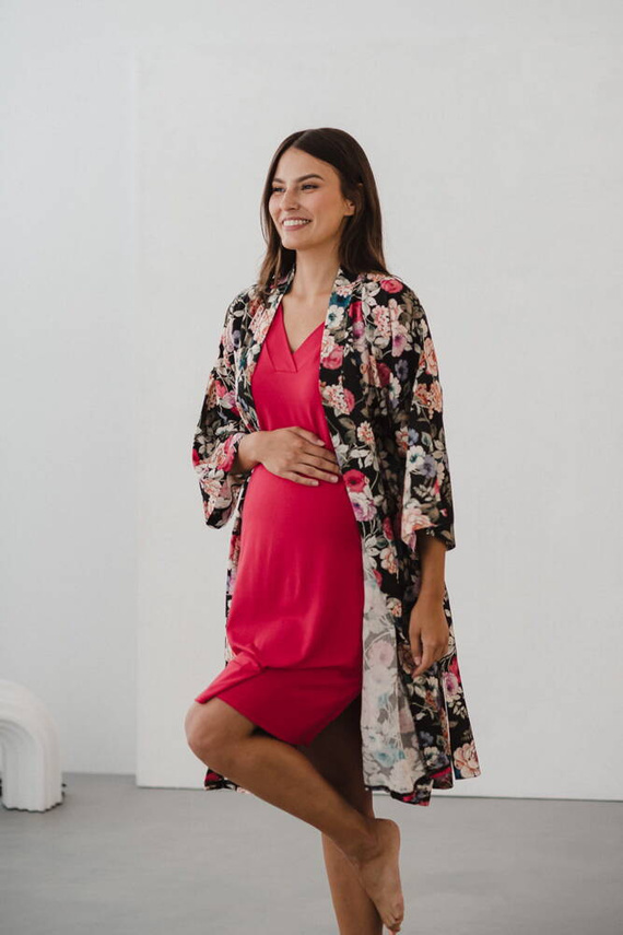 Garden Szlafrok bambusowy z lnem Milk&Love 