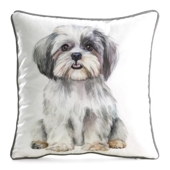 Kissenbezug Animal 45x45 Samt Eurofirany mit Reißverschluss Shih Tzu