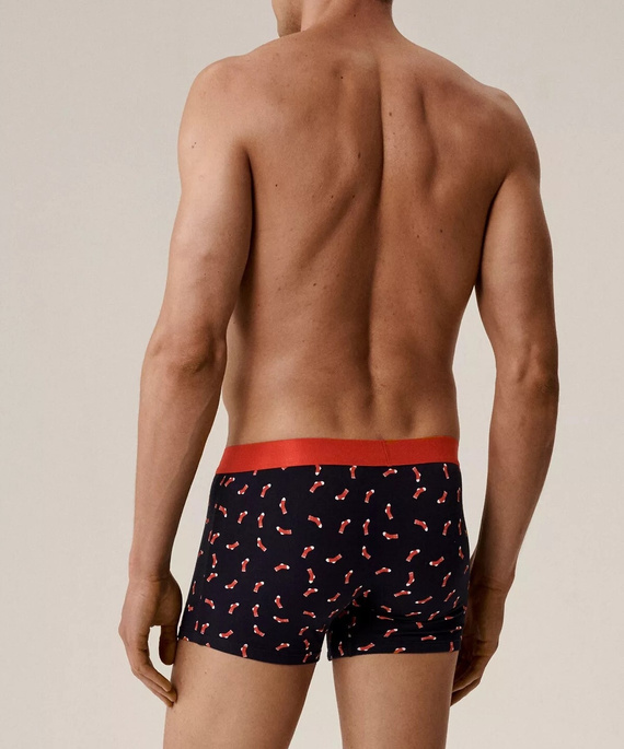 2GMH-027/25 Atlantic Boxershorts, Marineblau – Herren-Boxershorts aus Baumwolle in einer Weihnachtsbox