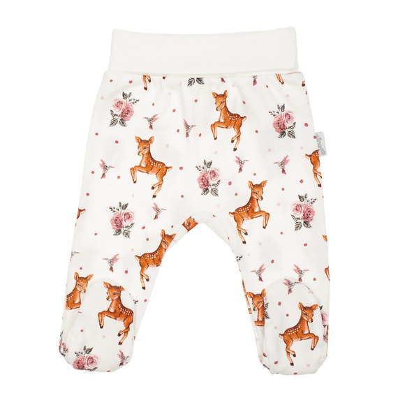 216009 Lala Nicol Baby-Schlafanzug – 100 % Baumwolle, Hirsch- und Rosendruck