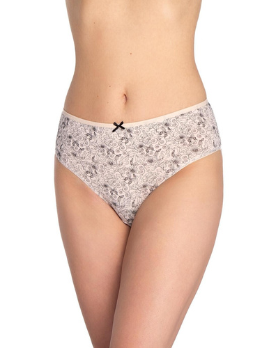 L-122BI-60 Damenhöschen Lama 3er-Pack, Baumwolle, klassischer Schnitt, schwarz rosa