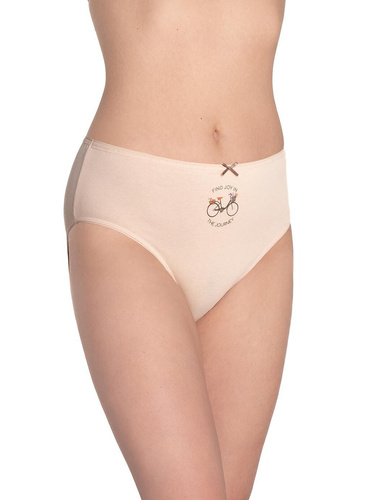 Lama L-120 BI-100 Damen Baumwollslip Bikini Beige-Braun 3er Set Komfort