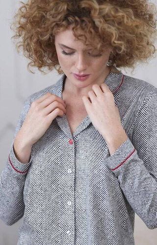 410 Cana Damen-Pyjama mit Reißverschluss – Graphit