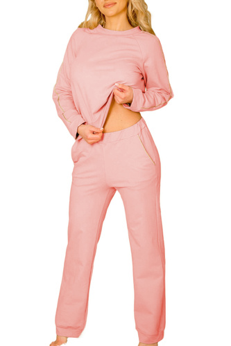 Maio Mirale Damen-Trainingsanzug, Baumwolle 95 % Baumwolle 5 % Elasthan, polnische Produktion – elegantes Sportset – Rosa