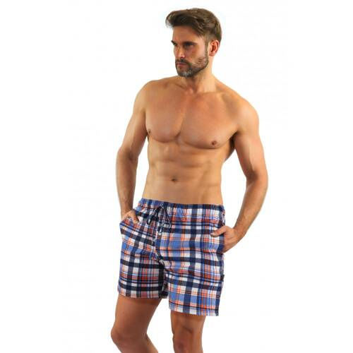 Milo 2 Sesto Senso kurze Pyjamahose, kariert 06, kornblumenblau