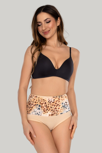 Mitex IGA WILD figurformender Slip mit hohem Bund zur Bauchglättung wild black