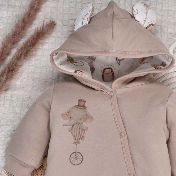 Gefütterter Baby-Overall Circus Nini – 100% Bio-Baumwolle
