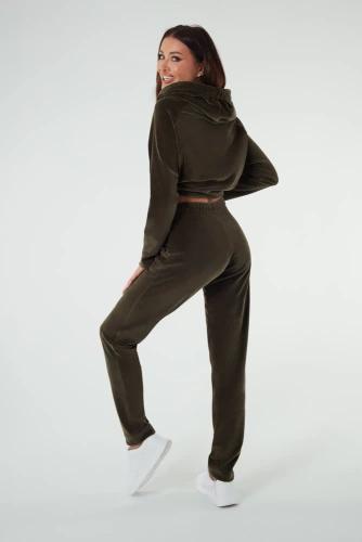 Damen-Kapuzenpulli Italian Fashion - olivgrün