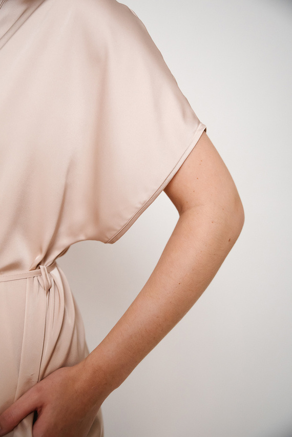 Touch Kurzarm-Bademantel Italian Fashion - beige