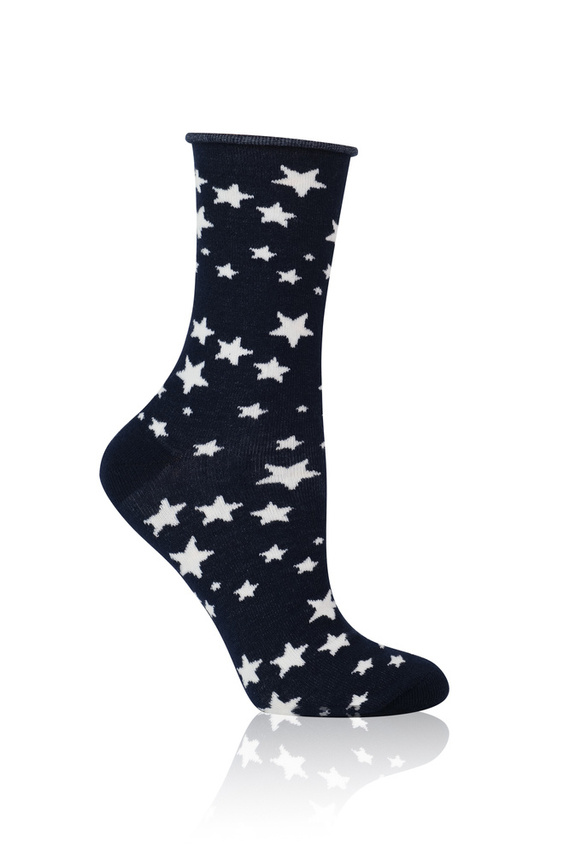 S173D Waage Socken Italienische Mode - navy blau/ecru 