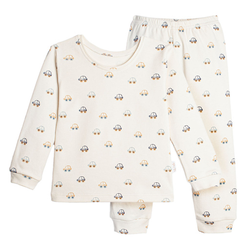 Jungen-Schlafanzug Nicol 222036 aus Baumwolle in Creme mit bunten Autos
