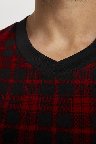 Elijah Herren Schlafanzug und Hose mit langen Ärmeln Italian Fashion - print/schwarz