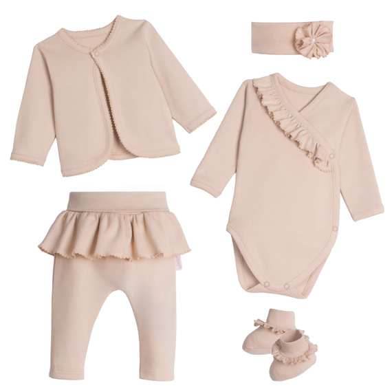 Nicol Baby-Set 142107, 5-teilig, 100% Baumwolle, Beige