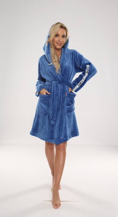 626 Abigail Damen Kurzer Morgenmantel Forex - Denim