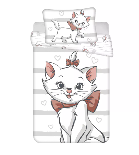 Marie Cat Bow Baumwollbettwäsche für ein Bett von Jerry Fabrics, grau