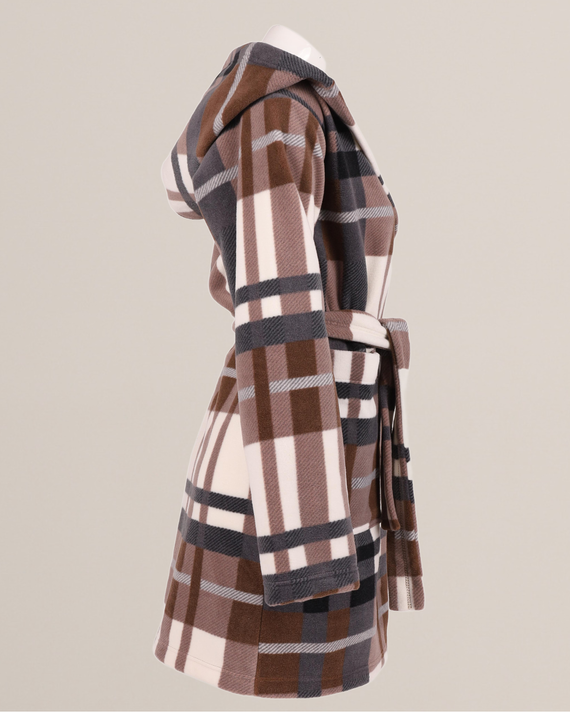 031 De Lafense Bademantel-Decke - warmer Fleece-Damenbademantel Super Cozy, braun