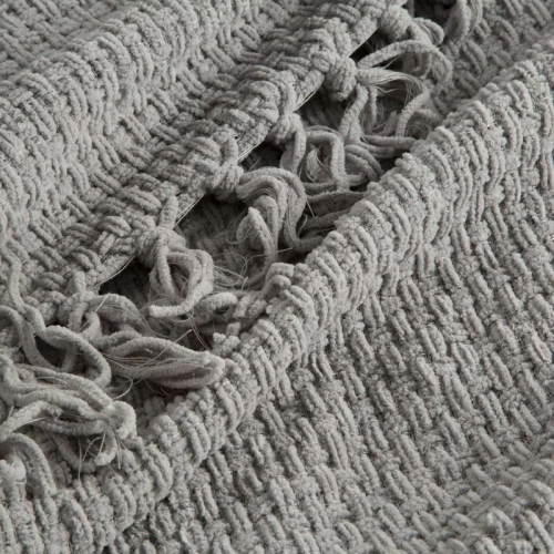 Suzi Decke, Tagesdecke, gewebt mit Fransen, Eurocurtains, grau