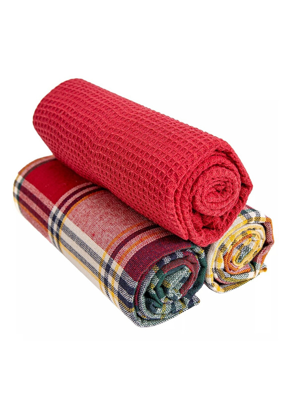 Moraj MRK1500-021 Küchenset – 3 Baumwolltücher in einem dekorativen Korb