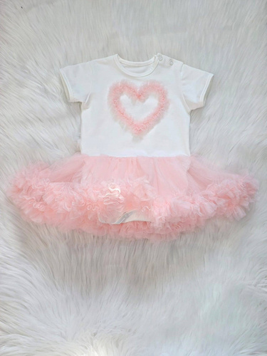 Body-Kleid Mia Bambarillo für Baby mit Tüllrock elegant bequem apricot