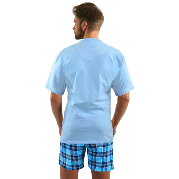 2629/13 Herren-Pyjama, kurze Ärmel, kurze Hose Sesto Senso blau