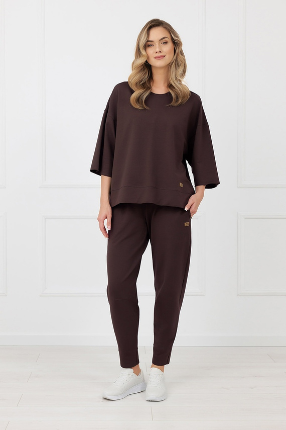 Baumwoll-Jogginghose Kaori Italian Fashion braun