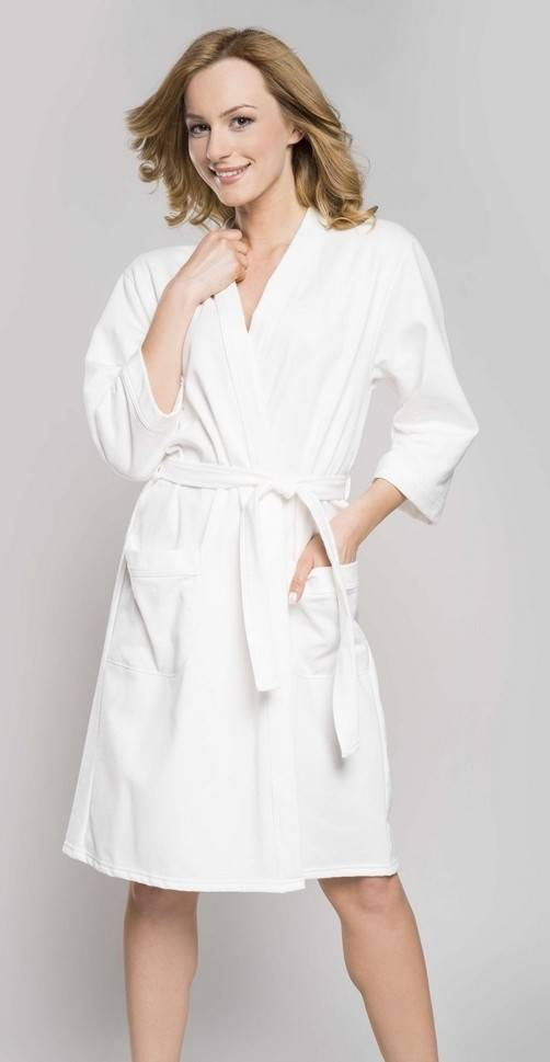 Kalia Damen 3/4 Ärmel Bademantel Italian Fashion- rosa