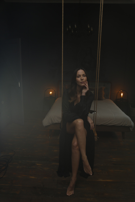 86664 Imperia Seagull Peignoir-Bademantel – Schwarz