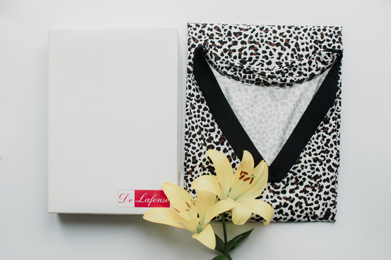 853 Kendall De Lafense - Panther Nachthemd aus Viskose - ecru camouflage