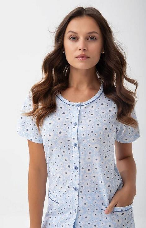 346 Luna Damen-Pyjama mit Reißverschluss – Blau