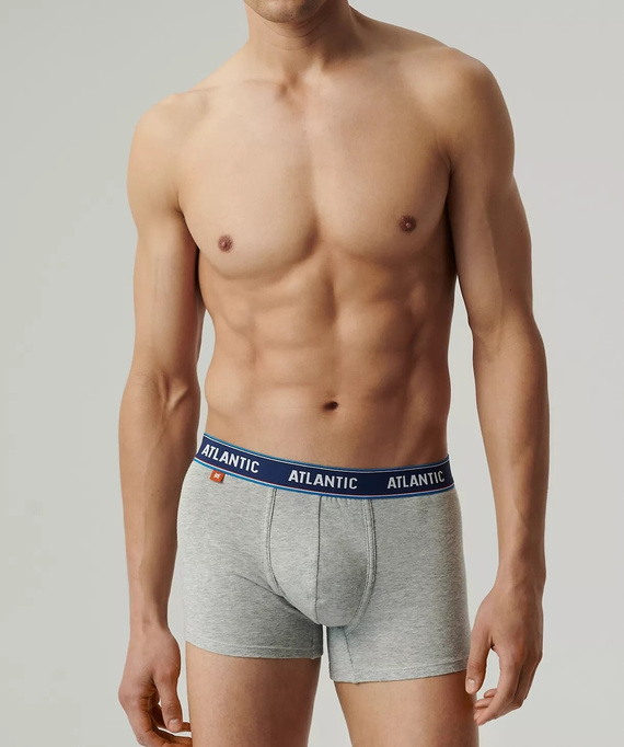 3MH-214 Atlantic Herren Boxershorts 3er-Pack Marineblau-Koralle-Smaragd