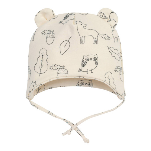 Secret Forest Pinocchio gebundene Babymütze – Ecru-Fuchs