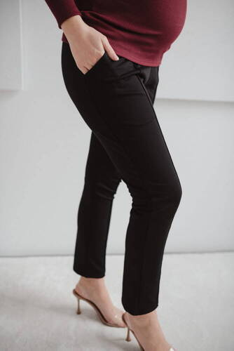 GraceFit Mama klassische Milk&Love Umstandshose, schwarz