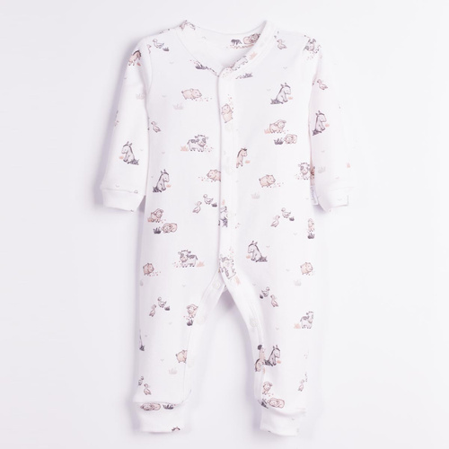 228032 Nicol FARMA Baby-Strampler 100% Baumwolle ohne Füßchen mit Tieren
