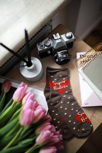 K90Z Großmutter Socken ungepresst Italienische Mode 