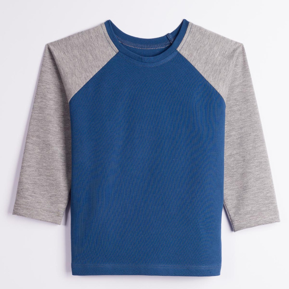228139 Nicol FARMA Jungen-Raglanshirt in Marinegrau Melange aus Baumwolle