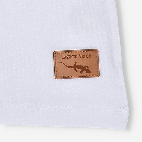 KAR-4007/BIA Mädchen-T-Shirt mit kurzen Ärmeln Lagarto Verde weiß