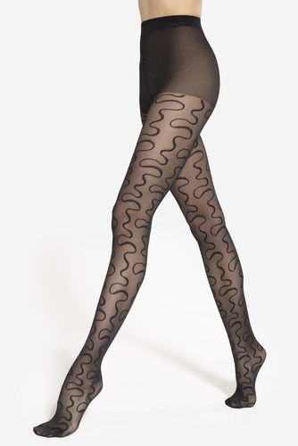 Gatta Moderne Strumpfhose 09 – 40 den, Wellenlinien, matt