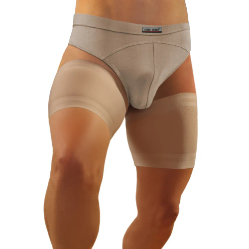 Selbsttragende Herren-Oberschenkelbänder Sesto Senso beige