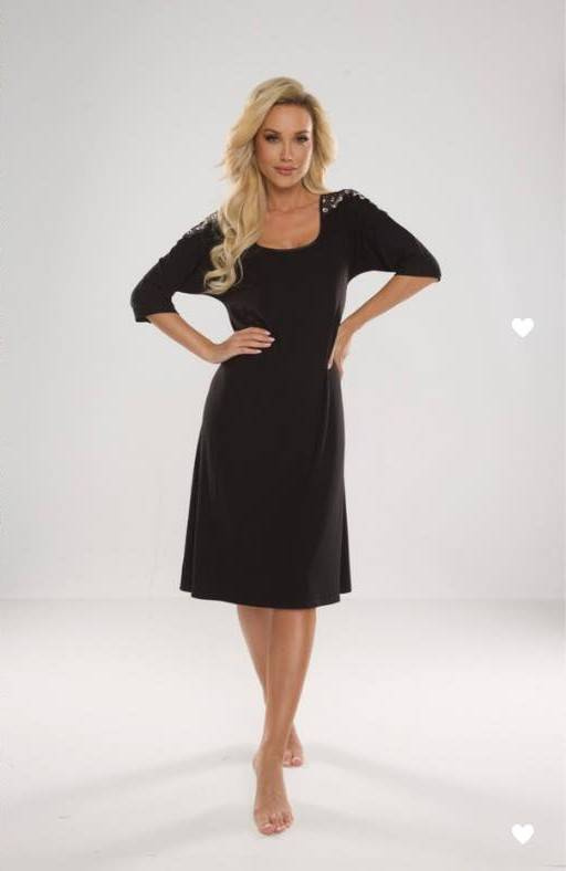 616 Ramona Forex Nachthemd - schwarz