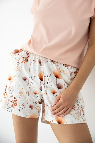 Damenpyjama Sensis Arielle aus Bambus & Baumwolle, Kurzarm, Shorts