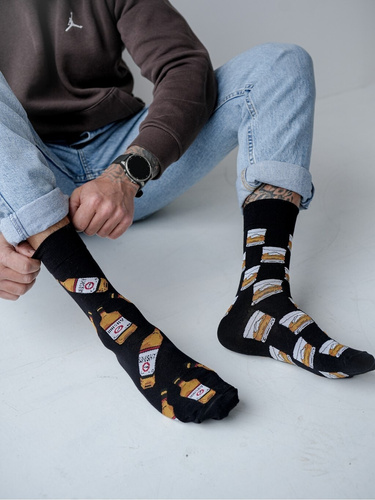 Herrensocken aus Baumwolle Whisky Milena 0125-074 – nicht paarweise, originelles Design, perfekte Passform & Premium-Komfort für jeden Tag