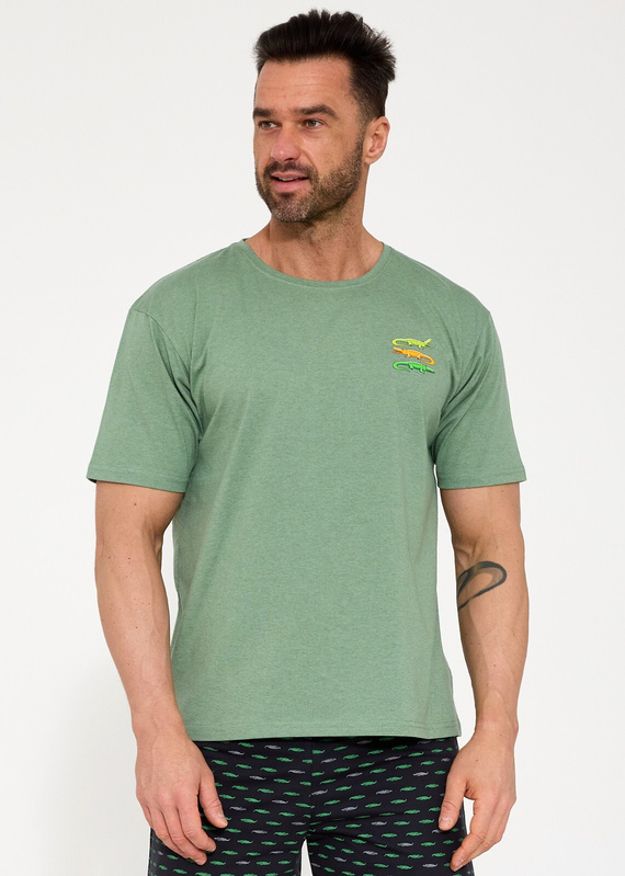 Herren Pyjama Cornette Crocodiles 2 326/202 – Baumwoll-Pyjama | Kurzarm-Shirt & Shorts | Krokodil-Print | Leichter Sommerkomfort